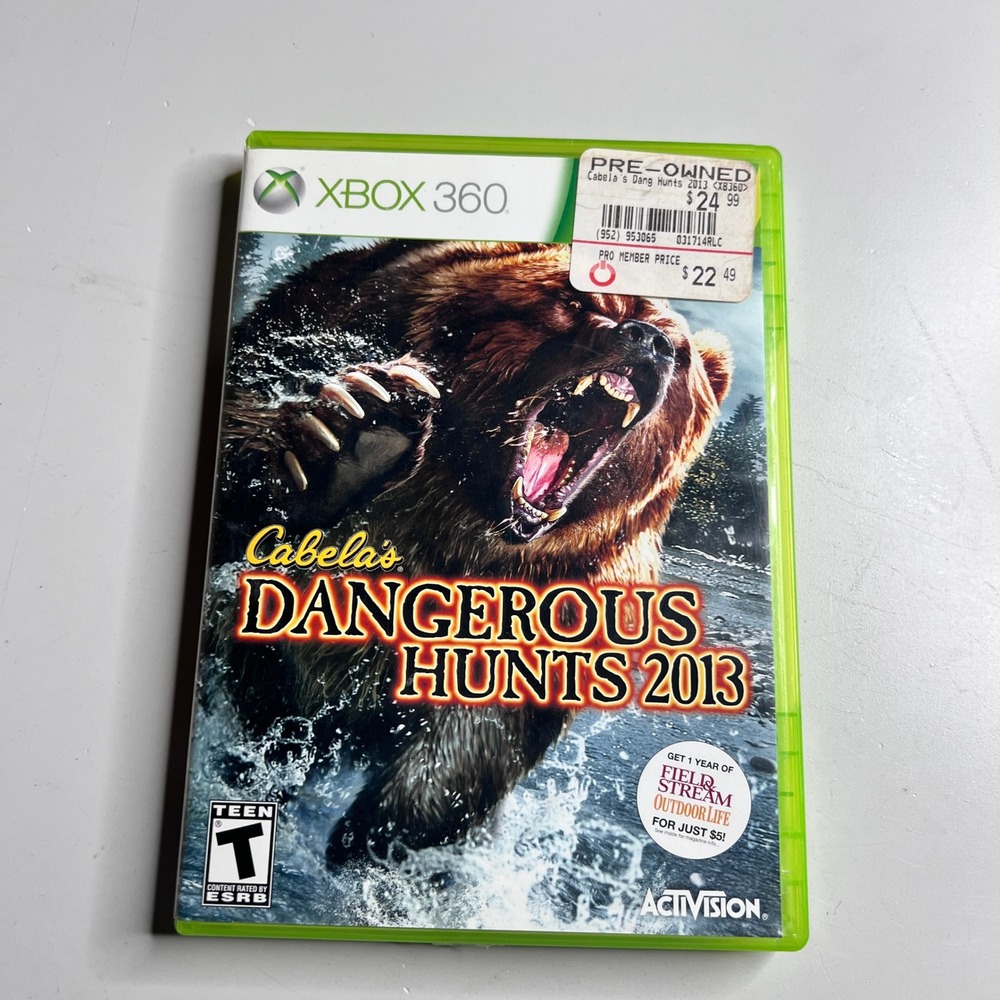 Cabelas Dangerous Hunts 2013 Xbox 360 Activision Hunting Game T Rated